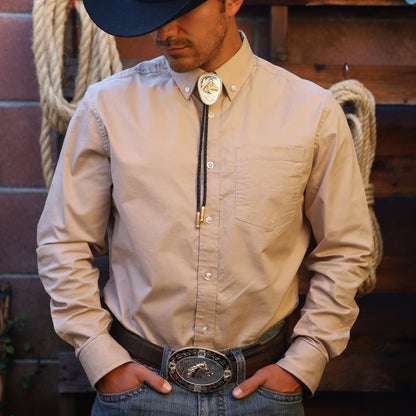 Corbatin Ovalado Plateado con Cabeza de Caballo - Corbatines Vaqueros para Hombre (2)