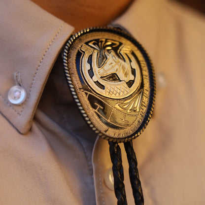Corbatin Ovalado con Caballo y Herradura - Corbatines Vaqueros para Hombre 