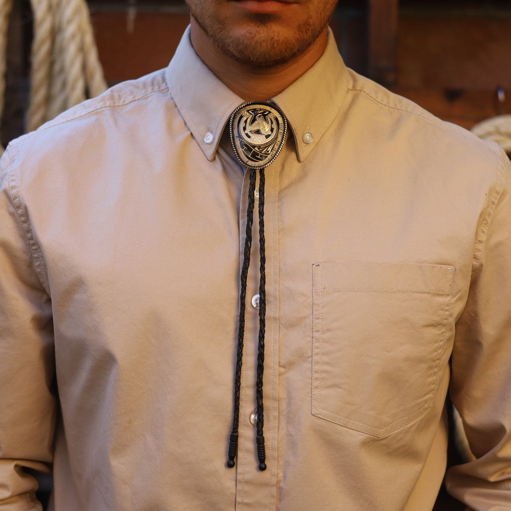 Corbatin Ovalado con Caballo y Herradura - Corbatines Vaqueros para Hombre (5)