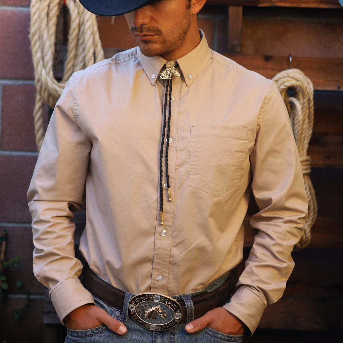 Corbatin con Cabeza de Caballo Dorado - Corbatines Vaqueros para Hombre (2)