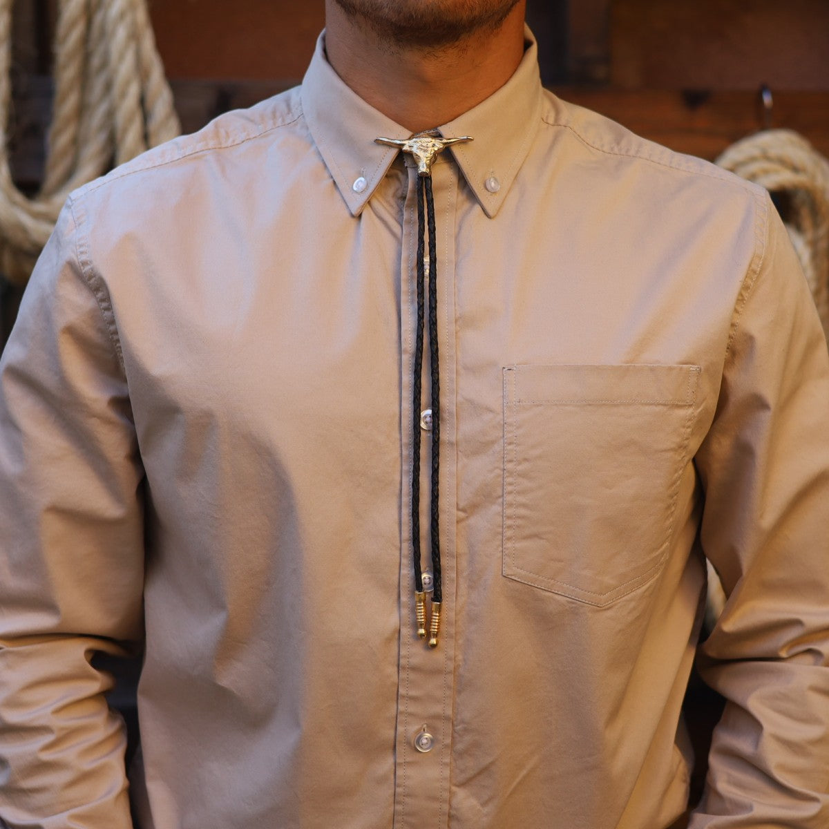 Corbatin con Cabeza de Toro Dorado - Corbatines Vaqueros para Hombre (5)