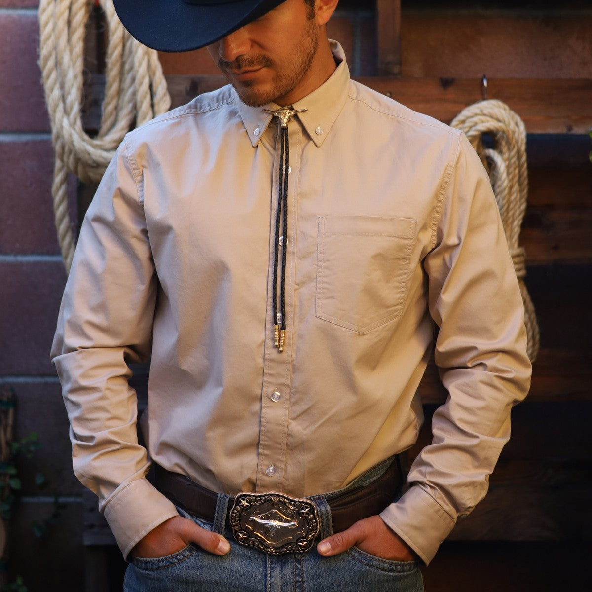 Corbatin con Cabeza de Toro Dorado - Corbatines Vaqueros para Hombre (2)