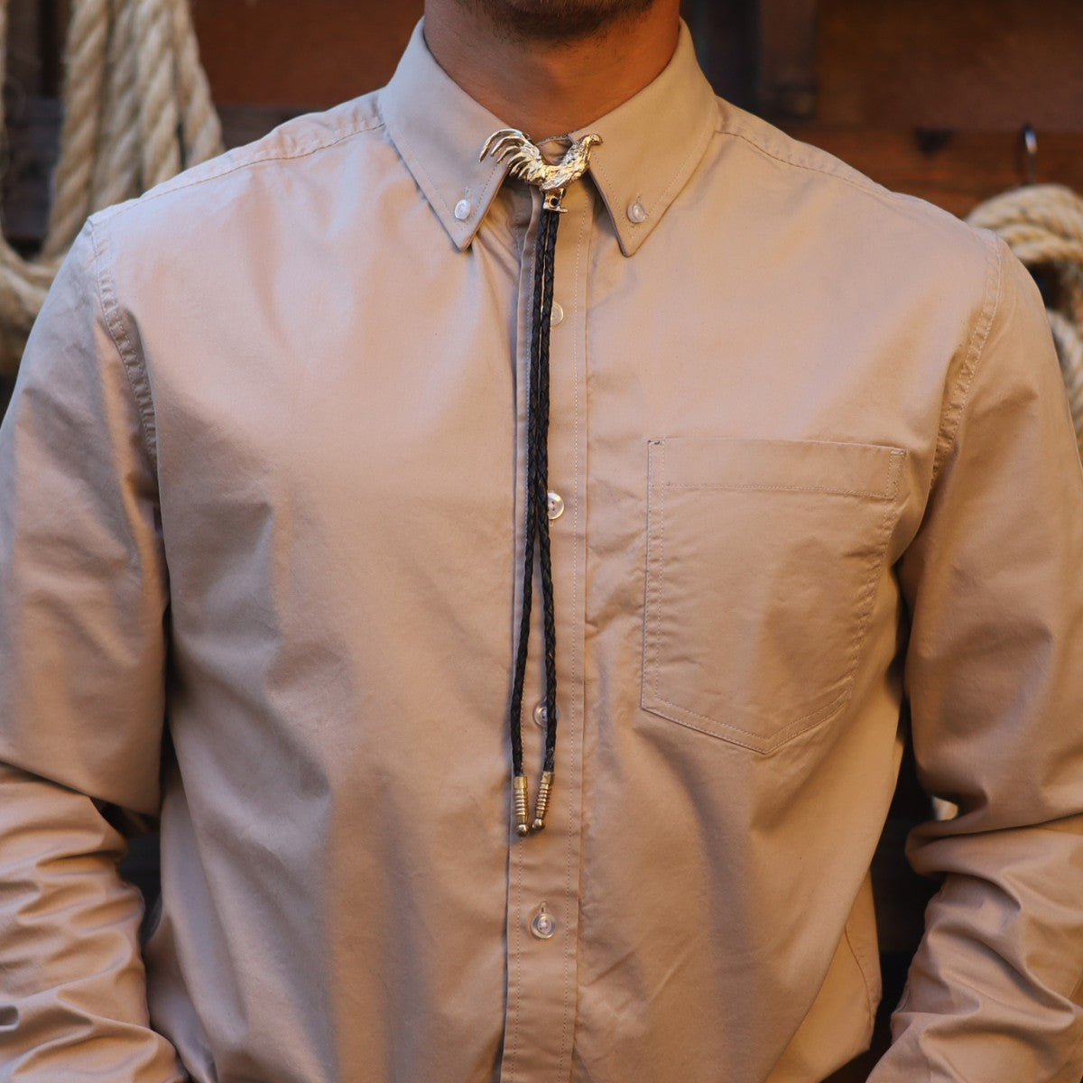 Corbatin con Gallo Dorado - Corbatines Vaqueros para Hombre (4)