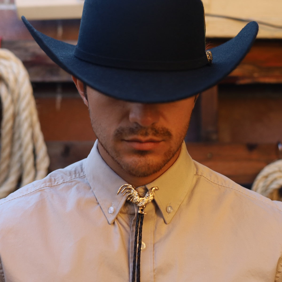 Corbatin con Gallo Dorado - Corbatines Vaqueros para Hombre (3)