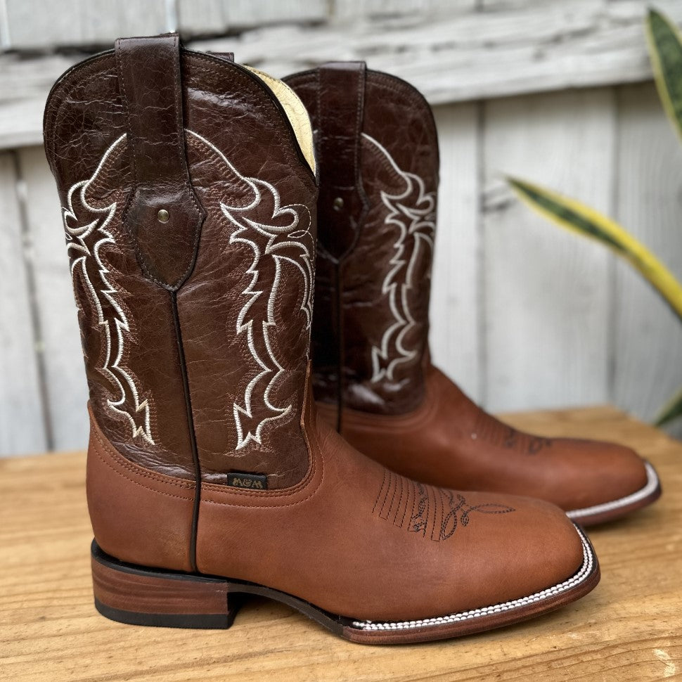DA-100 Tan Men's Cowboy Boots Leather Cowboy Boots