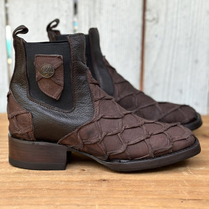 DA-Capitán Pirarucu Imitacion Café - Botines Vaqueros Exoticos para Hombre (4)