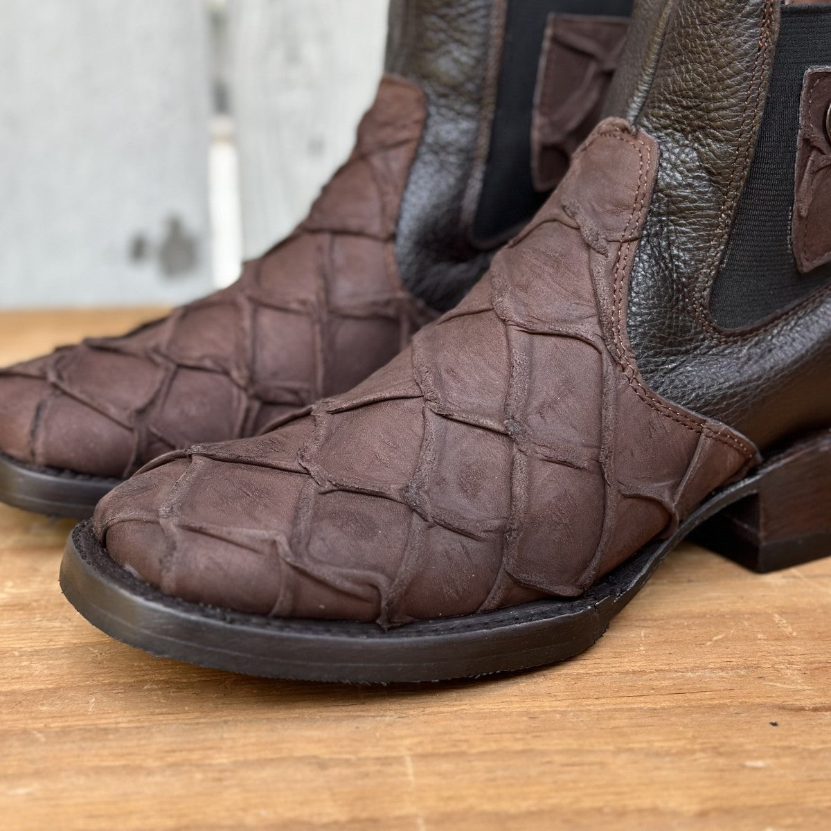 DA-Capitán Pirarucu Imitacion Café - Botines Vaqueros Exoticos para Hombre (2)