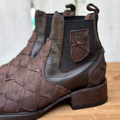 DA-Capitán Pirarucu Imitacion Café - Botines Vaqueros Exoticos para Hombre (5)