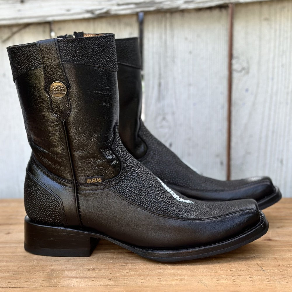 DA-Fresno Mantarraya Imitación Negro - Botas Vaqueras Exoticas para Hombre (2)