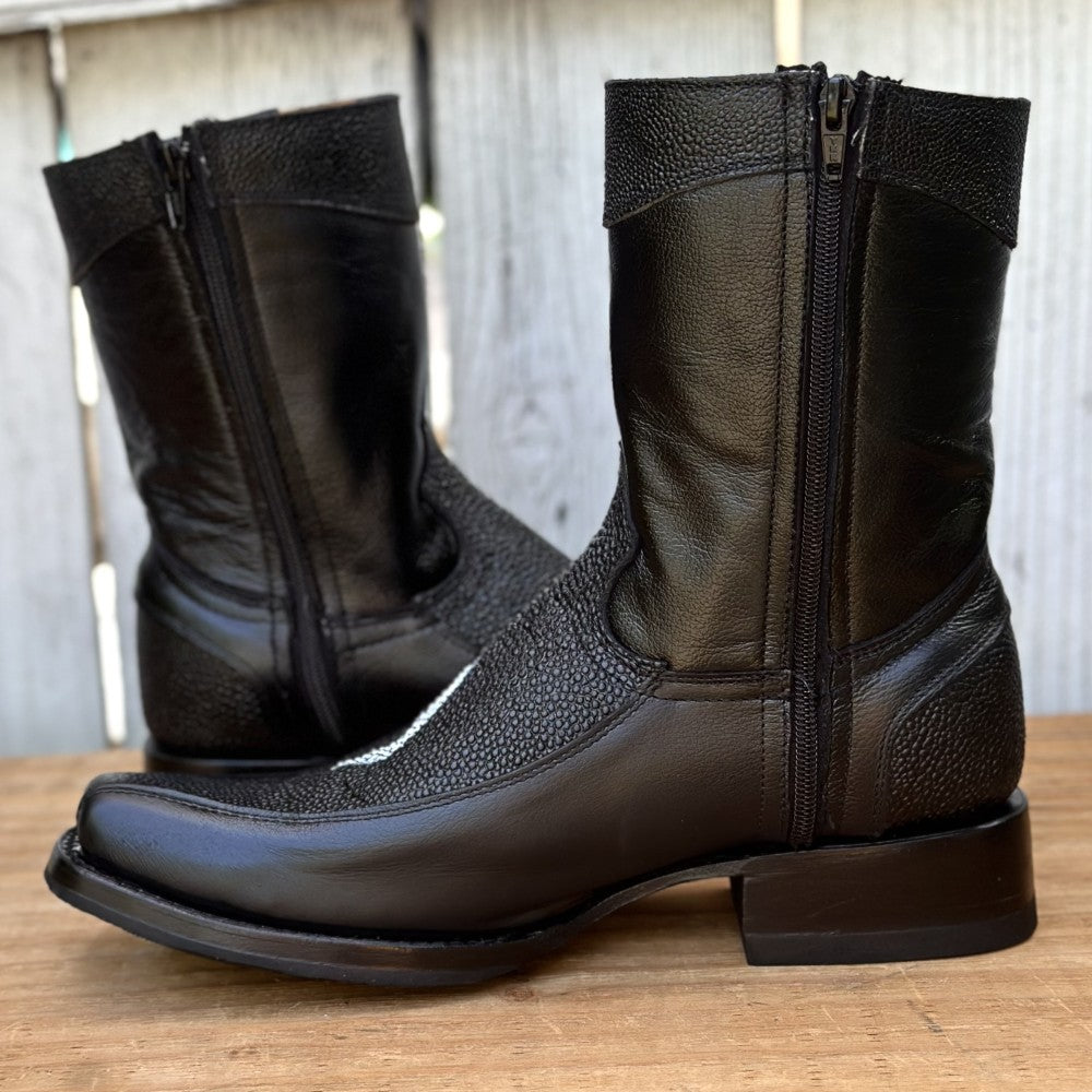 DA-Fresno Mantarraya Imitación Negro - Botas Vaqueras Exoticas para Hombre (3)