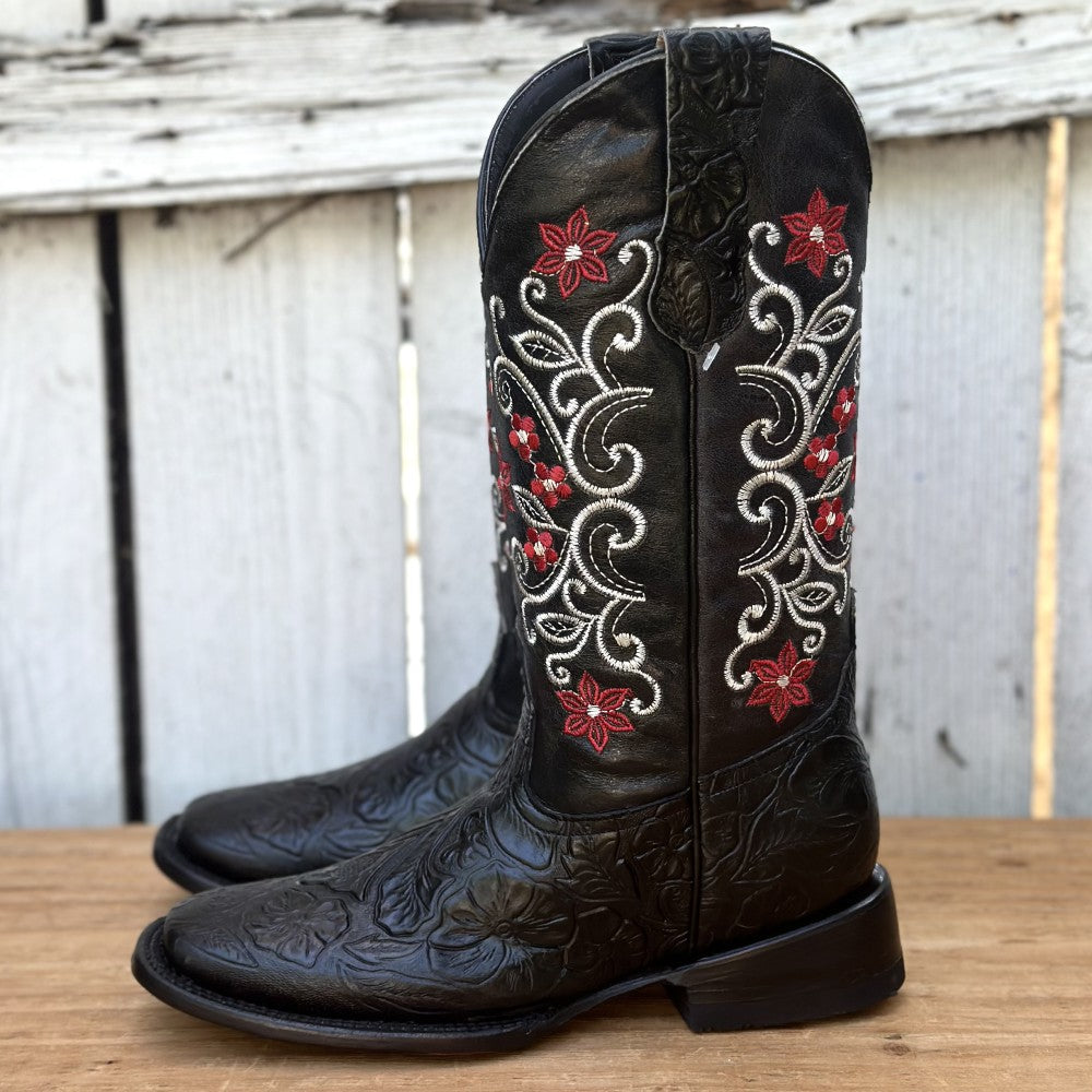 DA-Julie Negro - Botas Vaqueras Cinceladas para Mujer - Botas Vaqueras oara Dama (4)