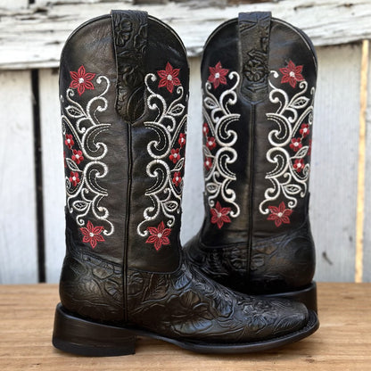 DA-Julie Negro - Botas Vaqueras Cinceladas para Mujer - Botas Vaqueras oara Dama (3)