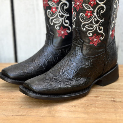 DA-Julie Negro - Botas Vaqueras Cinceladas para Mujer - Botas Vaqueras oara Dama (2)