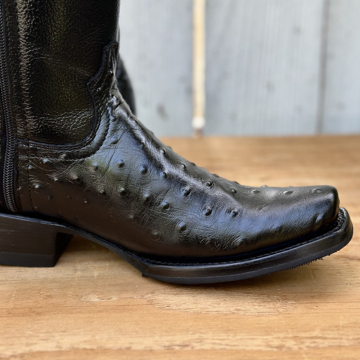 DA-Madrid Avestruz Imitación Negro - Botas Vaqueras Exoticas para Hombre