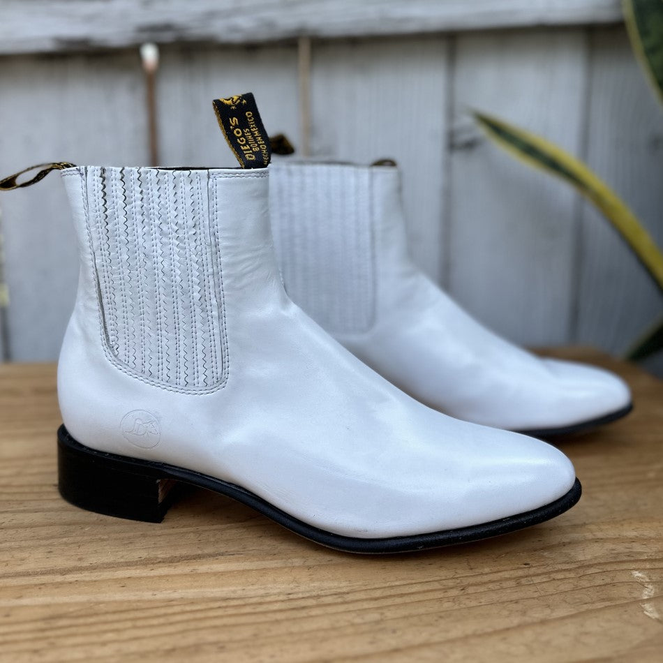 DB-45 Blanco Botines Charros para Hombre Botines Blancos Charros