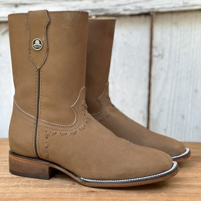 DB-Bota con Cierre Color Tan - Botas Vaqueras para Hombre 