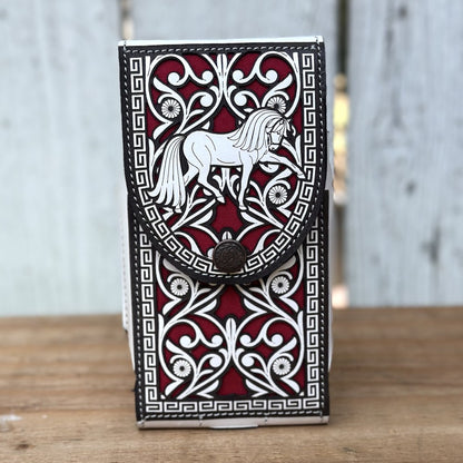 Funda Vaquera para Teléfono “Horses” de Piel Cortada a Láser