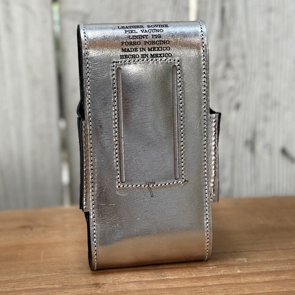 Funda Vaquera para Teléfono “México Tricolor” Plateada de Piel Cortada a Láser (3)