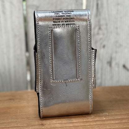 Funda Vaquera para Teléfono “México Tricolor” Plateada de Piel Cortada a Láser (3)