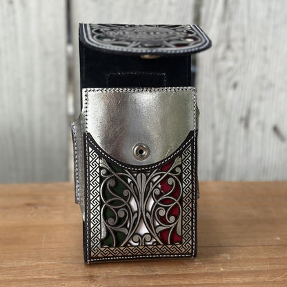 Funda Vaquera para Teléfono “México Tricolor” Plateada de Piel Cortada a Láser (2)