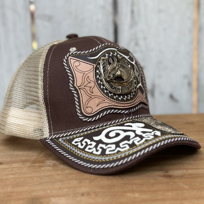 Gorra Vaquera " El Potro" Café - Gorras Artesanales Mexicanas (4)