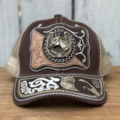 Gorra Vaquera " El Potro" Café - Gorras Artesanales Mexicanas (5)