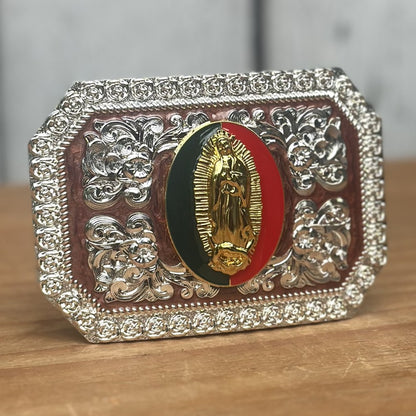 Hebilla Vaquera Rectangular con VIrgen de Guadalupe CB-02 - Hebillas Vaqueras para Hombre (4)