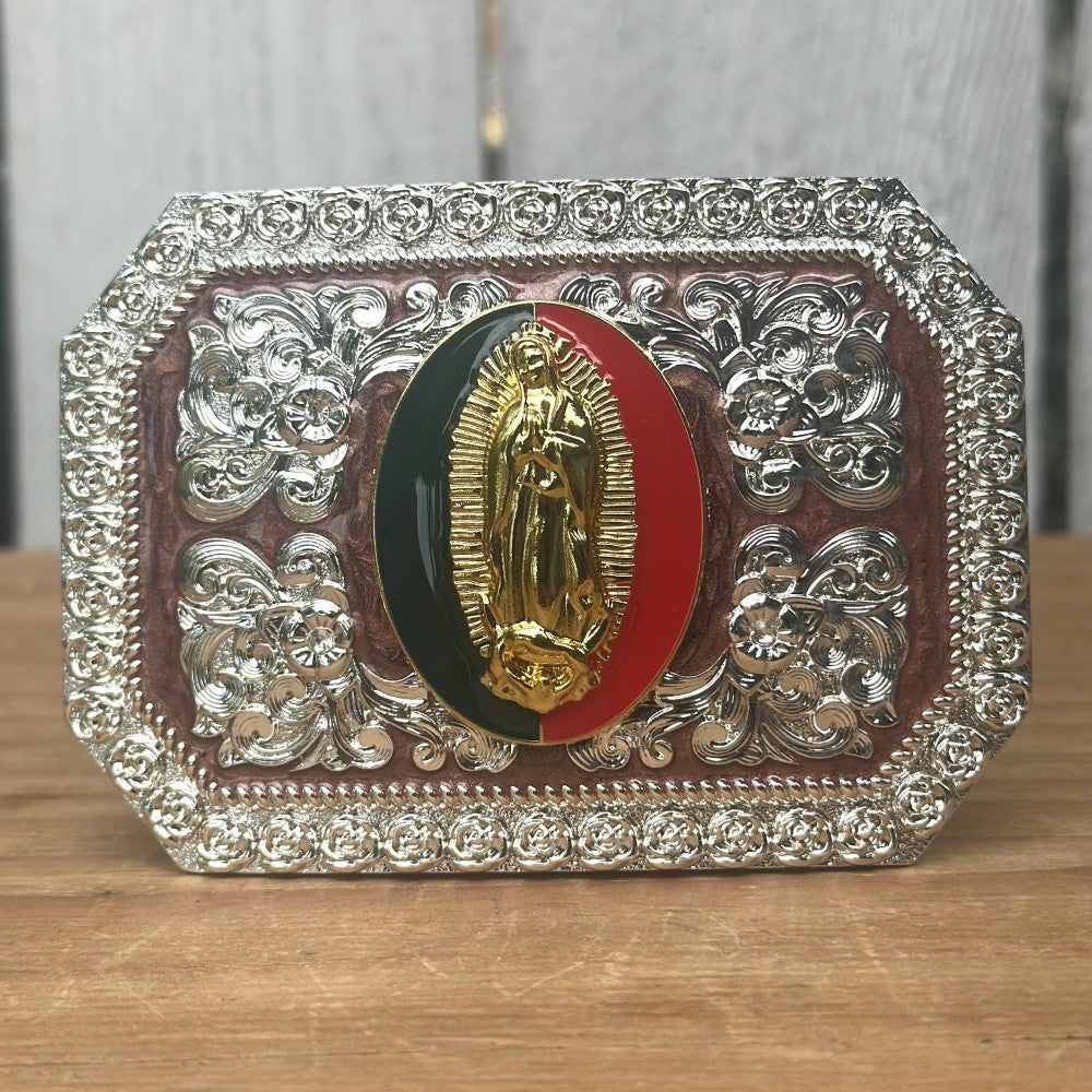 Hebilla Vaquera Rectangular con VIrgen de Guadalupe CB-02 - Hebillas Vaqueras para Hombre (3)
