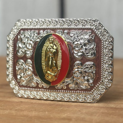 Hebilla Vaquera Rectangular con VIrgen de Guadalupe CB-02 - Hebillas Vaqueras para Hombre (2)