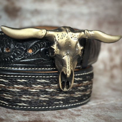 Hebilla Vaquera “Antique Brass Horn” en Forma de Calavera de Toro - Hebillas Vaqueras Mexicanas (4)