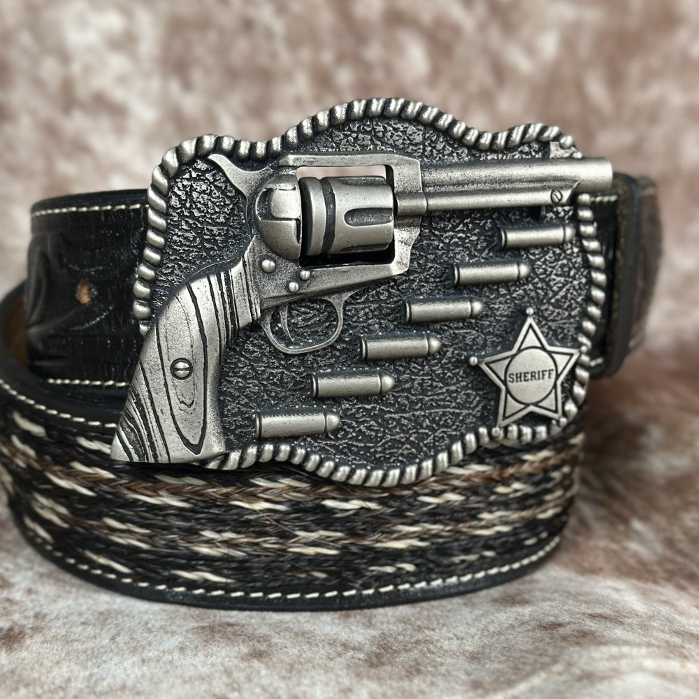 Hebilla Vaquera “El Pistolero” con Revólver de Tambor Giratorio - Hebillas Vaqueras para Cinturon (6)