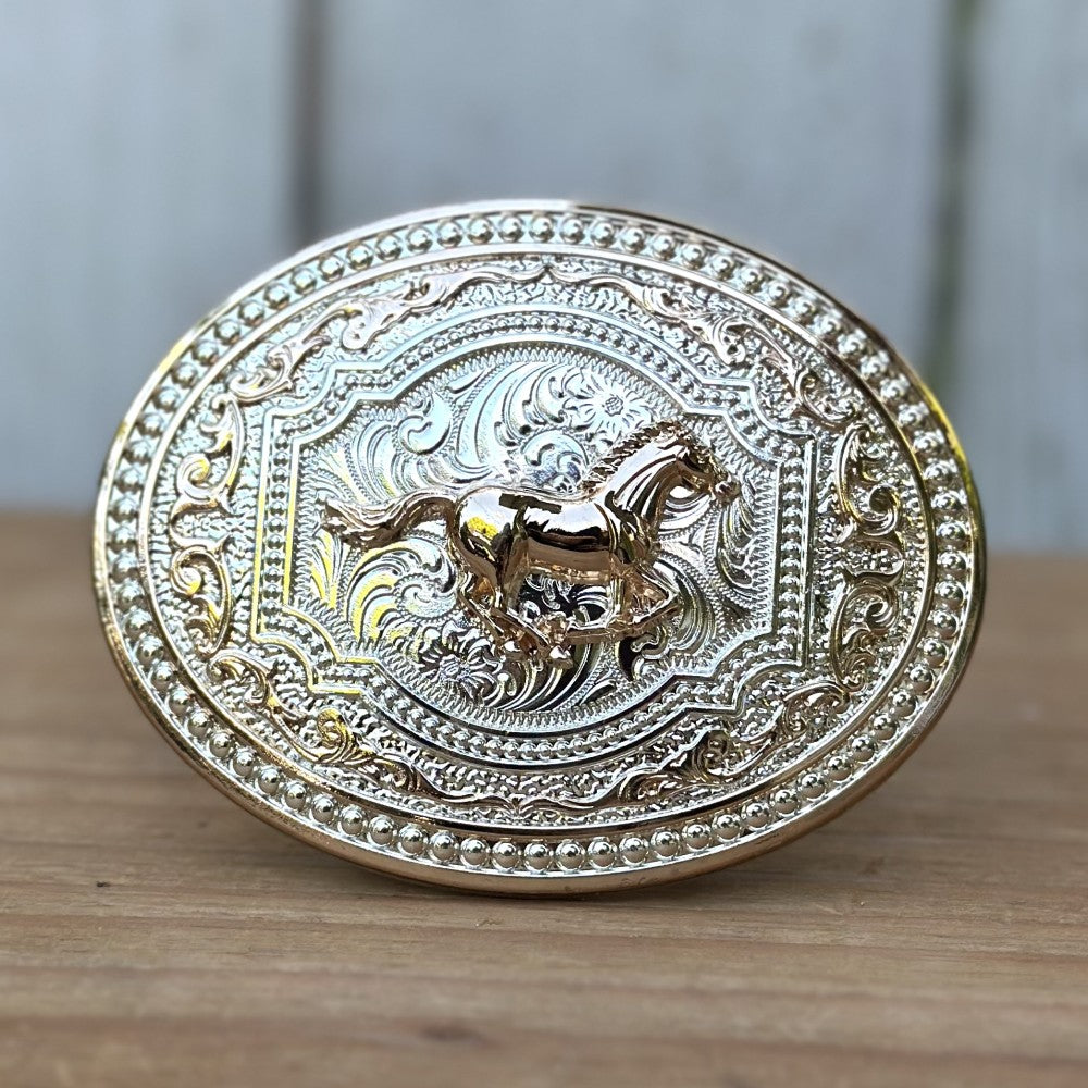 Hebilla Vaquera "Caballo de Oro" - Hebillas Vaqueras para Hombre
