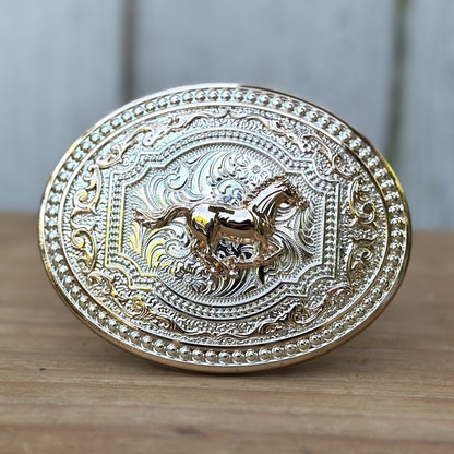 Hebilla Vaquera "Caballo de Oro" - Hebillas Vaqueras para Hombre