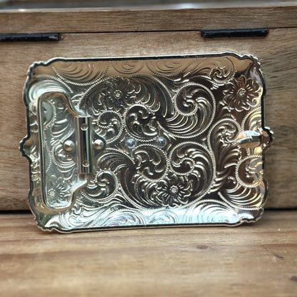 Hebilla Vaquera “Buen Pastor” Rectangular con Detalles Dorados y Plateados - Hebillas Vaqueras Mexicanas (6)