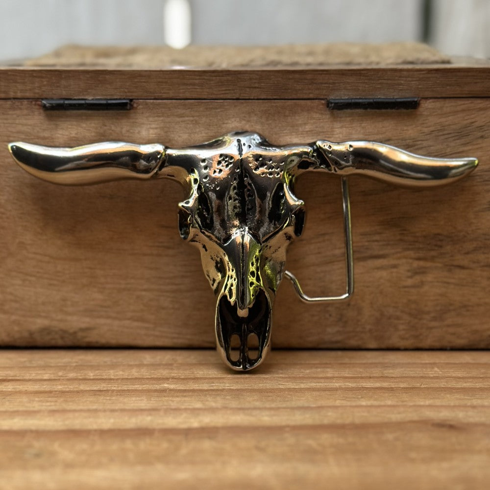 Hebilla Vaquera “Silver Horn” en Forma de Calavera de Toro - Hebillas Vaqueras Mexicanas (3)