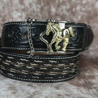 Hebilla Vaquera con Caballo Dorado y Cadena - Hebillas Vaqueras Mexicanas (3)