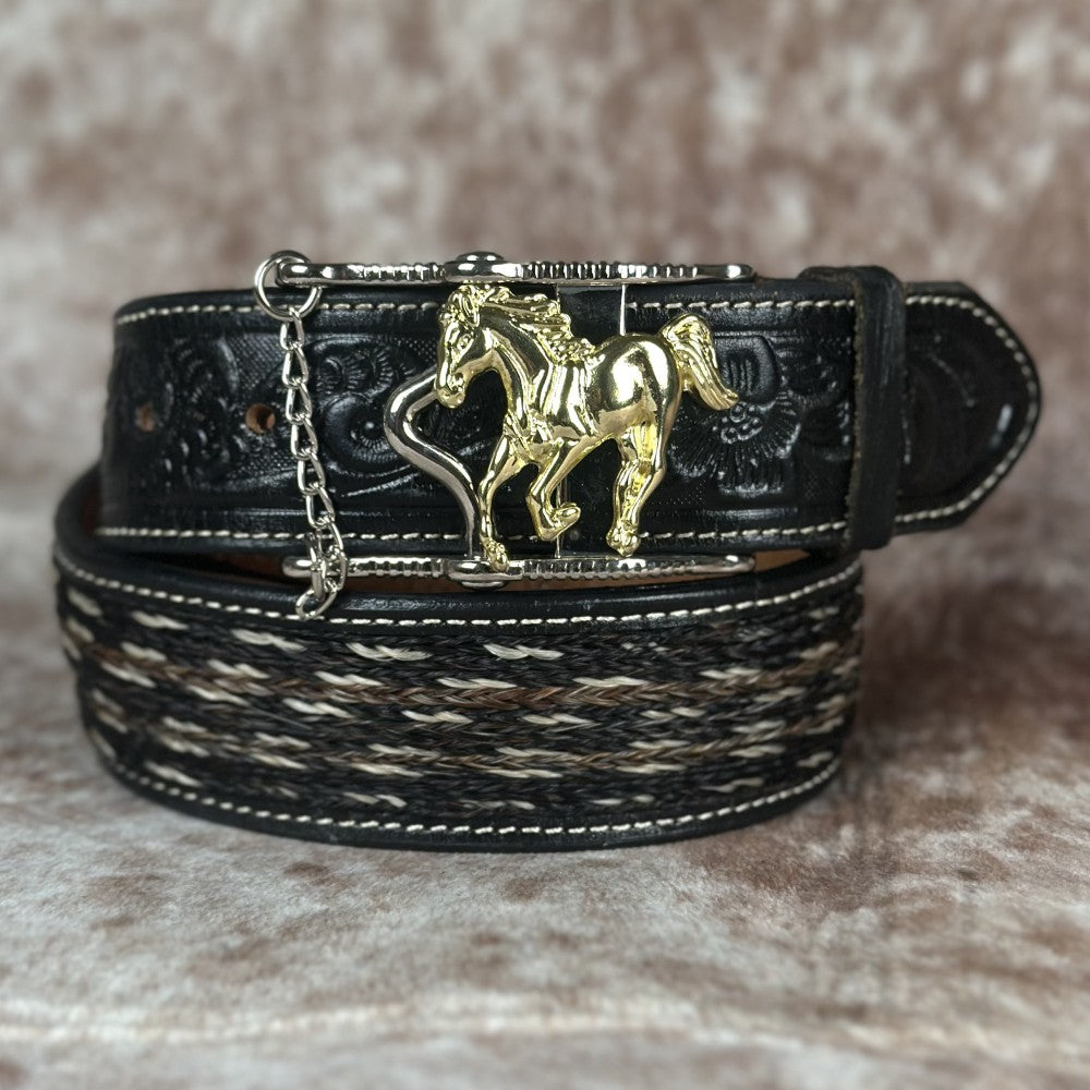 Hebilla Vaquera con Caballo Dorado y Cadena - Hebillas Vaqueras Mexicanas (2)