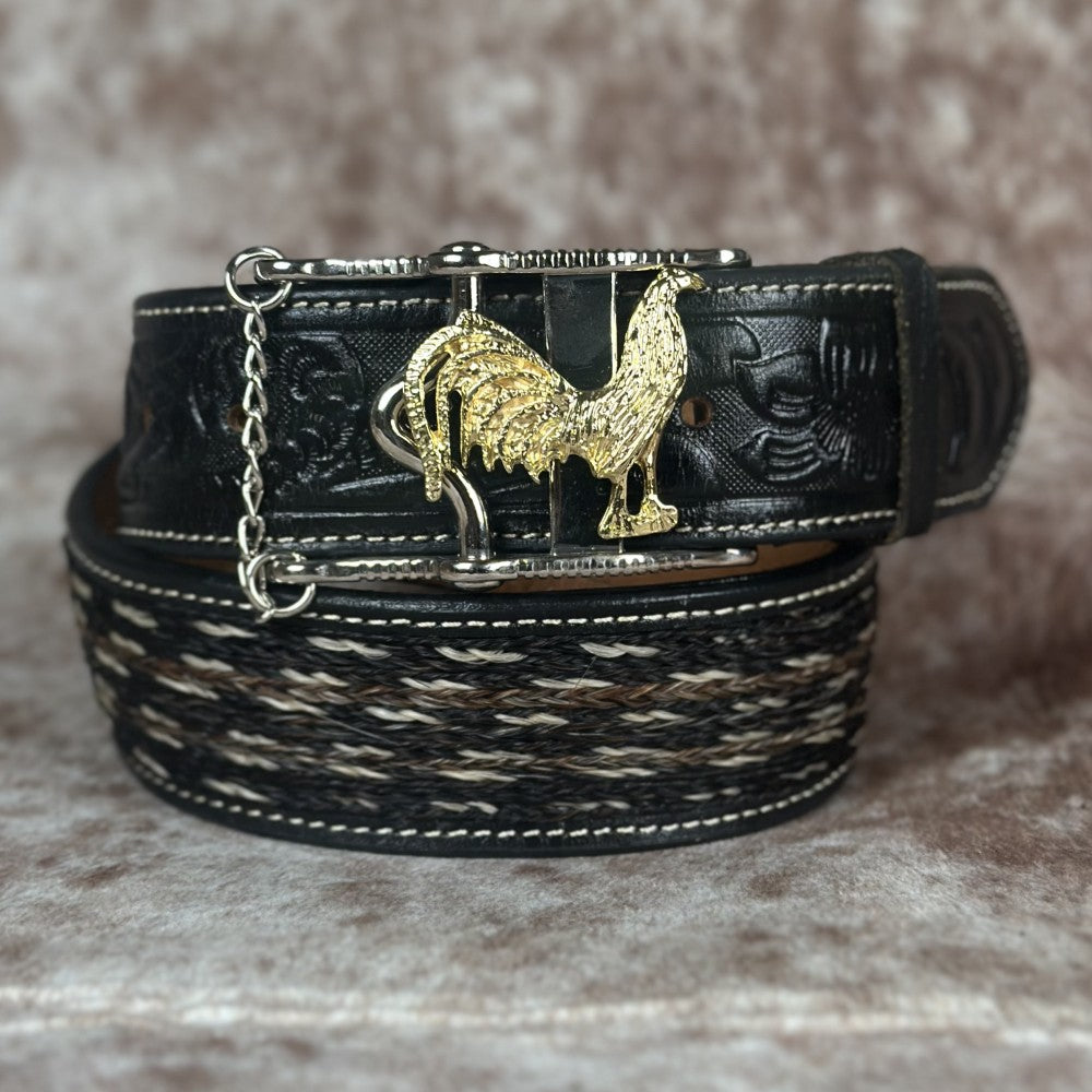 Hebilla Vaquera con Gallo Dorado y Cadena - Hebillas Vaqueras Mexicanas (2)