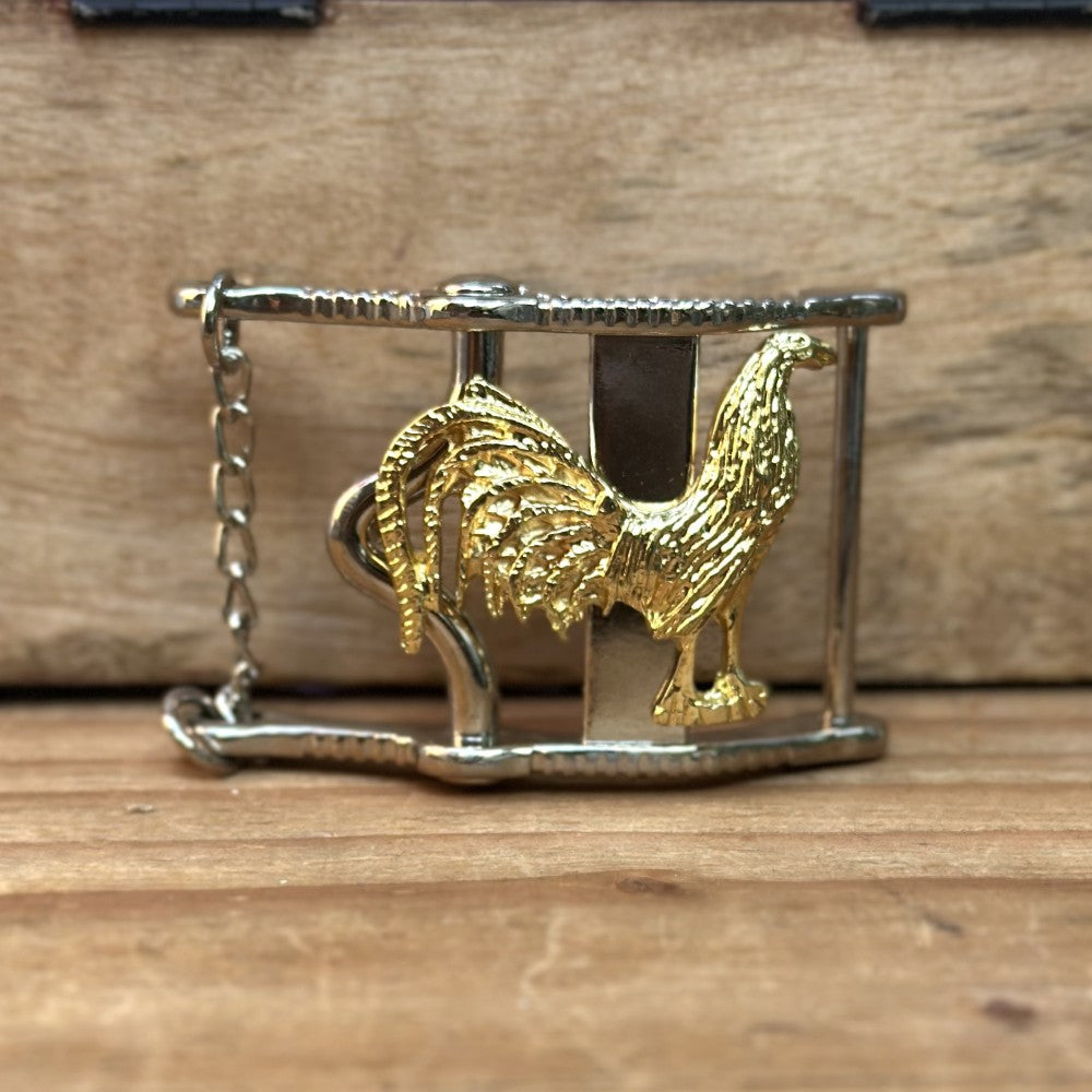 Hebilla Vaquera con Gallo Dorado y Cadena - Hebillas Vaqueras Mexicanas (3)