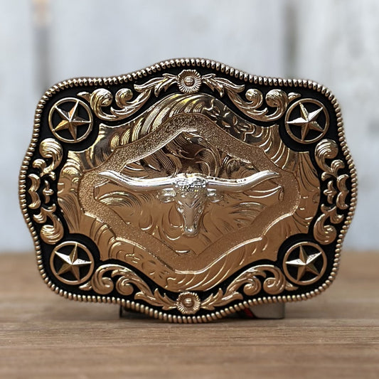 Hebilla Vaquera "Toro Plateado" - Hebillas Vaqueras para Hombre (1)