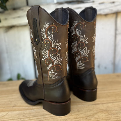 JB-1506 Brown - Western Boots for Women