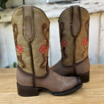 JB-1507 Brown - Western Boots for Women