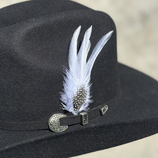 Pluma Decorativa Blanca para Sombrero Vaquero 