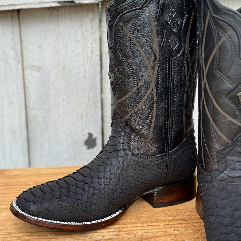 RC-Python Negro - Botas Vaqueras Exoticas para Hombre - Botas de Piton
