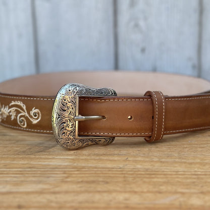 SB-Coqueta Cafe - Embroidered Western Belts for Women