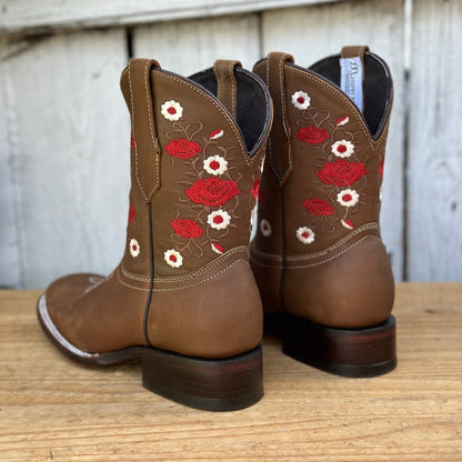 SB-Rose Brown - Short Shaft Western Boots for Women