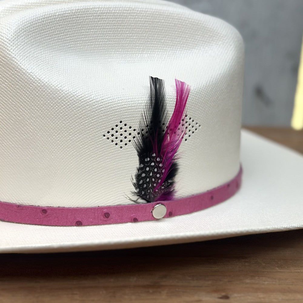 Sombrero Vaquero Estilo Sinaloa con Toquilla Rosa para Bebé Niña (4)