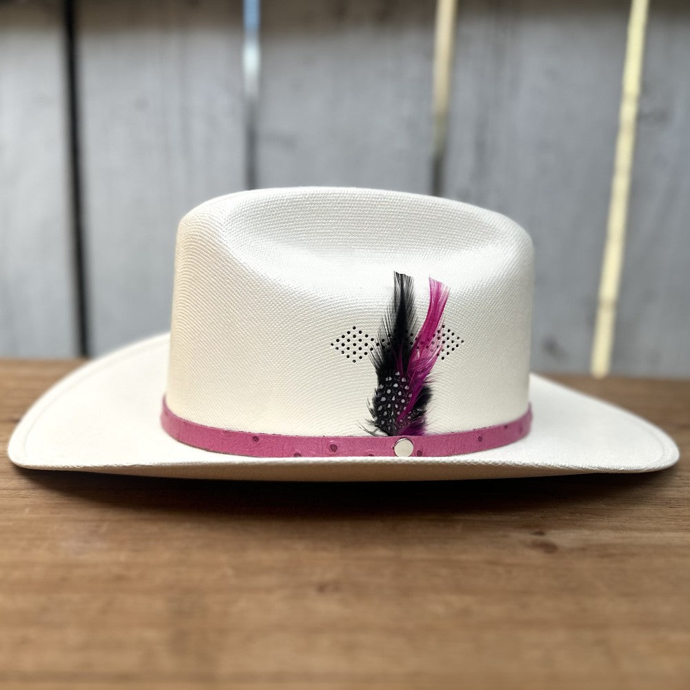 Sombrero Vaquero Estilo Sinaloa con Toquilla Rosa para Bebé Niña (3)