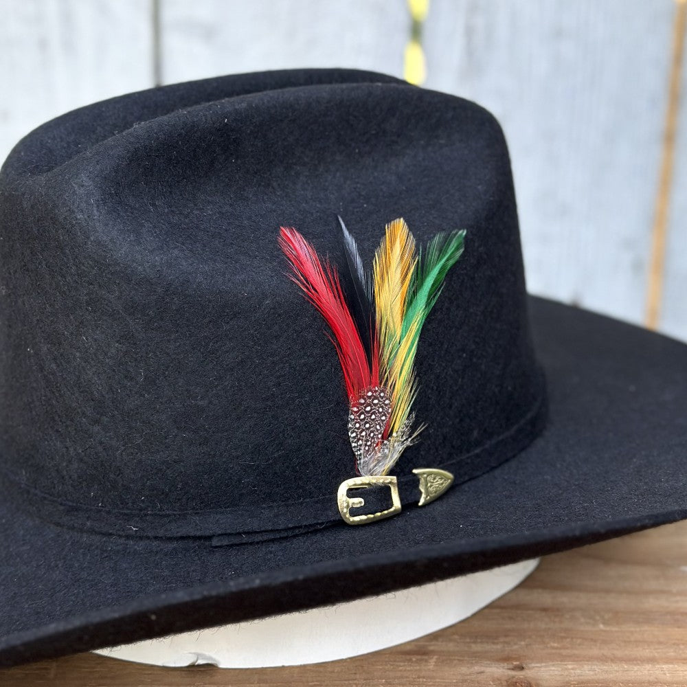 Texana Negra 100X Chaparral Estilo SInaloa (Falda 3 1/2") de Stone Hats (3)