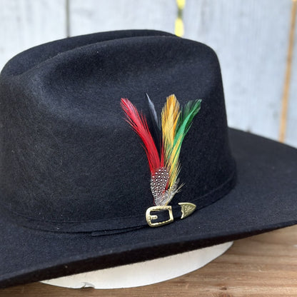 Texana Negra 100X Chaparral Estilo SInaloa (Falda 3 1/2") de Stone Hats (3)